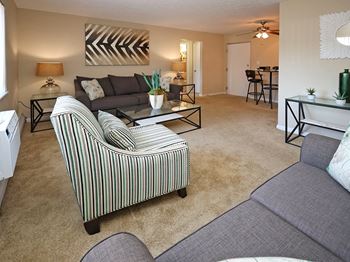 Neutral carpeting and paint throughout